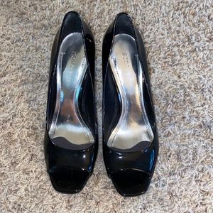 BCBGeneration Black Open-Toe Heels